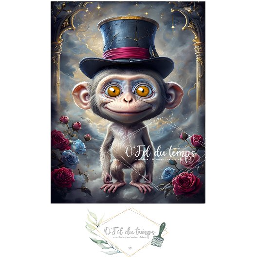 Grappig Dier met Pet Decoupage papier. Tissuepapier