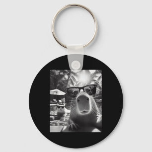 Grappig Dierenzwembad Capybara Selfie met ca Sleutelhanger