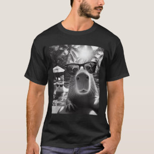 Grappig Dierenzwembad Capybara Selfie met ca T-shirt