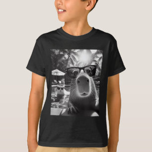 Grappig Dierenzwembad Capybara Selfie met ca T-shirt