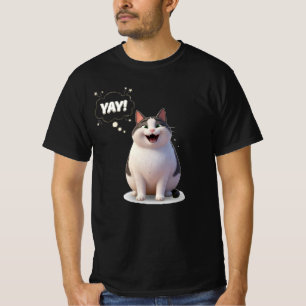 Grappig Dikke Kat Yay Meme Grafische T-shirt