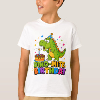 Grappig Dino-Mite Verjaardag T-Rex Taart Kinderen T-shirt