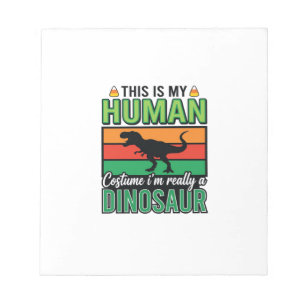 Grappig Dinosaur Mens Kostuum Halloween Notitieblok