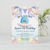 Grappig dinosaurus Alien UFO School kind Verjaarda Kaart (Staand voorkant)