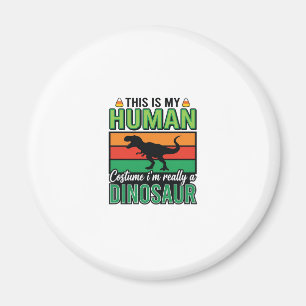 Grappig Dinosaurus Mens Kostuum Halloween Magneet