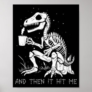 Grappig dinosaurus skelet kostuum goth mannen vrou poster