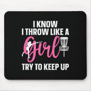 Grappig discgolf ontwerp voor meisje vrouwen disc muismat
