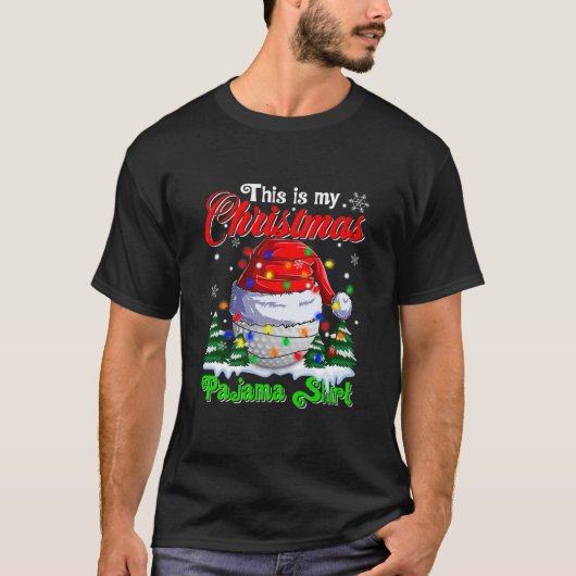 Grappig, dit is mijn kerstgolf Pajama Shirt-kerstm T-shirt (Voorkant)