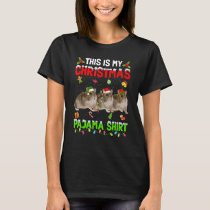 Grappig, dit is mijn kerstpajama Xmas hamster Squ T-shirt