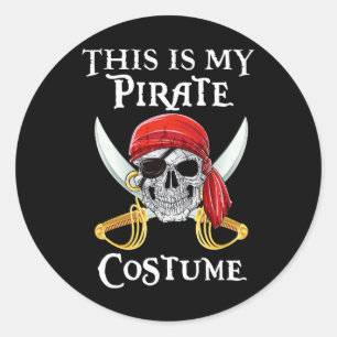 Grappig, dit is mijn piraat kostume Halloween kost Ronde Sticker