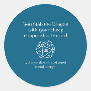 Grappig Dnd Cadeau Voor Role Playing Games Rpg  Ronde Sticker