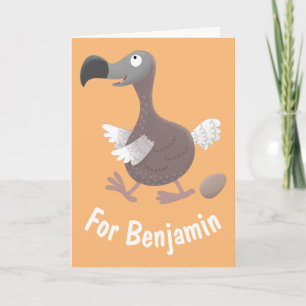 Grappig dodo vogelvoorbeeld cartoon kaart