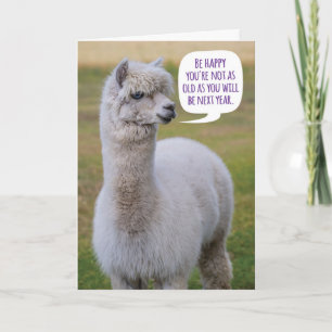 Grappig Dolly Llama Birthday Wisdom Kaart