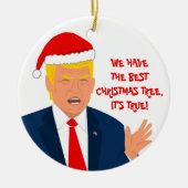Grappig Donald Trump cartoon kerstboom ornament (Voorkant)