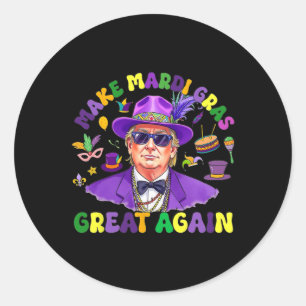 Grappig Donald Trump Mardi Gras maken Mardi Gras g Ronde Sticker
