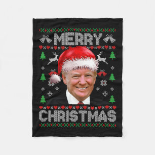Grappig Donald Trump Vrolijk Kerstgezin Lelijk Zie Fleece Deken
