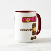 Grappig "Donut Judge Me" Pun Cup Schattigee Gift H Mok (Voorkant rechts)
