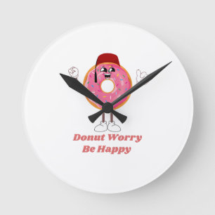 Grappig Donut T-Shirt – Donut Zorgen Gelukkig Cade Ronde Klok