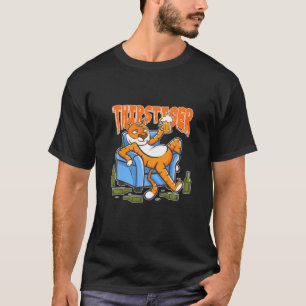 Grappig dorstig bier Drink tijger op een dorser T-shirt