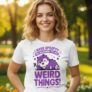Grappig drakenontwerp voor epilepsiebewustzijn t-shirt