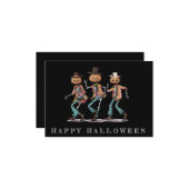 Grappig Drie Skelet Halloween Kaart (Voorkant / Achterkant in situ)