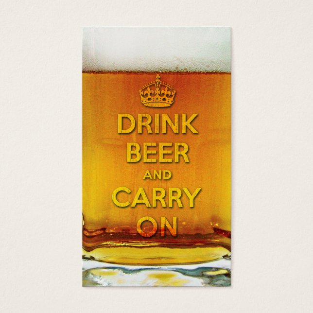 Grappig drink biertje en ga verder visitekaartjes (Voorkant)