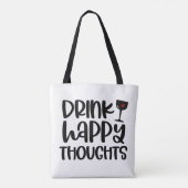 Grappig Drink Canvas tas wijncitaat (Achterkant)
