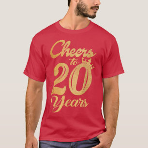 Grappig Drink Cheers tot 20 jaar oude verjaardag W T-shirt