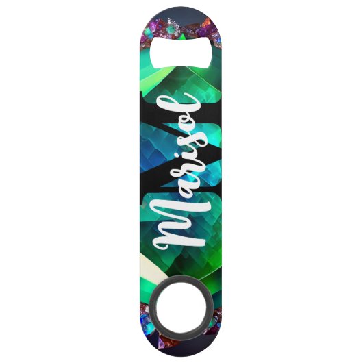 Grappig Drink citaat Abstracte onderwaterkristalle Speed Flessenopener (Achterkant)