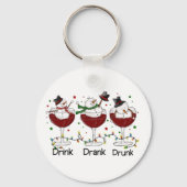 Grappig "Drink, Drink, Drink" Snowman en Wine Sleutelhanger (Achterkant)