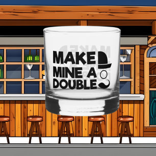 Grappig drink dubbel woord kunst whisky glas