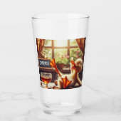 Grappig Drink Eend Kerstglas Glas (Voorkant)