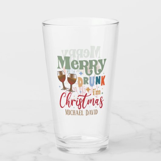 grappig drink Kerst drink Glas (Achterkant)