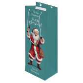 Grappig Drink kerstman Wijn Cadeautas (Achterkant Gekanteld)