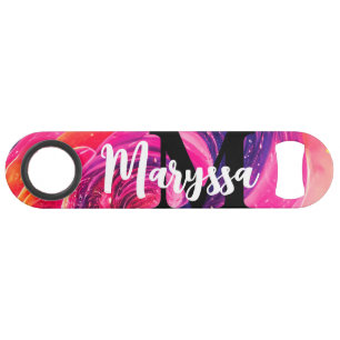 Grappig Drink Quote Roze en Rode Kosmische Melkweg Speed Flessenopener