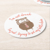 Grappig drink uil onderzetter (Gebogen)