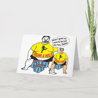 Grappig Drink vader als zoon Wenskaart Kaart