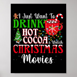 Grappig Drink warme chocolademelk en bekijk vakant Poster