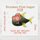 Grappig Drunken Fish Custom Bier Label Etiket (Enkel label)