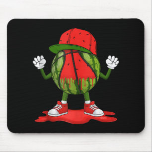 Grappig Druppelende Watermeloen Basketbal Watermel Muismat