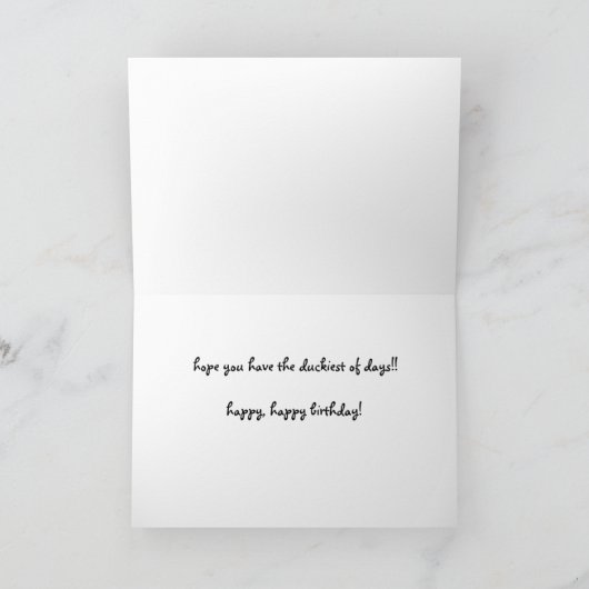 Grappig Duck Birthday Card, hoop dat je dag Ducky  Kaart (Binnen)