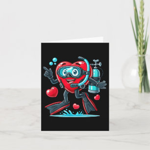 Grappig Duiken Hart Valentijnsdag Duiken Dames Kaart