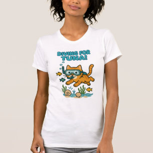 Grappig Duiken Kat Zomer T-shirt