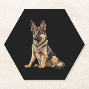 Grappig Duits herder Dog Kawaii. Kartonnen Onderzetters