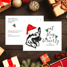 Grappig Duits Herder Santa Hat Script Kerstmis