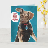 Grappig Duits Shepherd Puppy 50th Birthday Card Kaart (Gele Bloem)