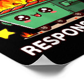 Grappig Dumpster Fire Response Team Meme Grappig W Poster (Hoek)