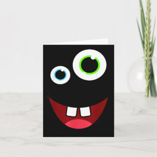 Grappig Dwaze Monster Gezicht Groep Kostuum Verjaa Kaart