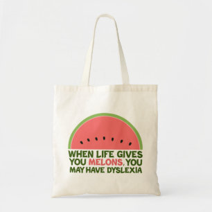 Grappig Dyslexie Citaat Dyslexie Humor Watermeloen Tote Bag