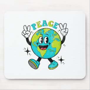 Grappig Earth Wereldbol World Peace Sign Earth Day Muismat